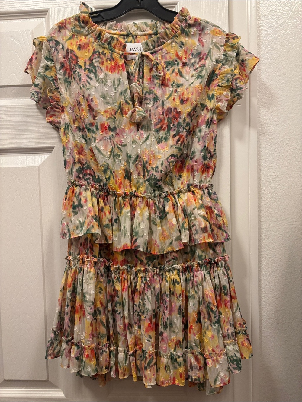 MISA Women’s Floral Ruffle Tiered Dress in Multicolor